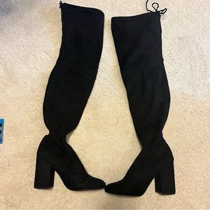 •STEVE MADDEN• Norri thigh high black boot// size 8